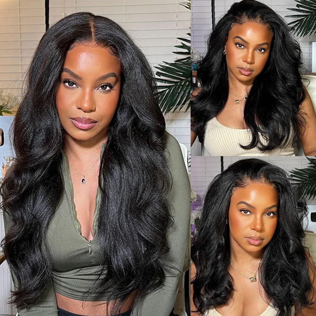 Beauty Lueen 13x4 HD Transparent Body Wave Lace Front Wigs Human Hair Pre Plucked Glueless Wigs 13x4 Lace Frontal Wigs For Black Women 150 Density (24 inch)