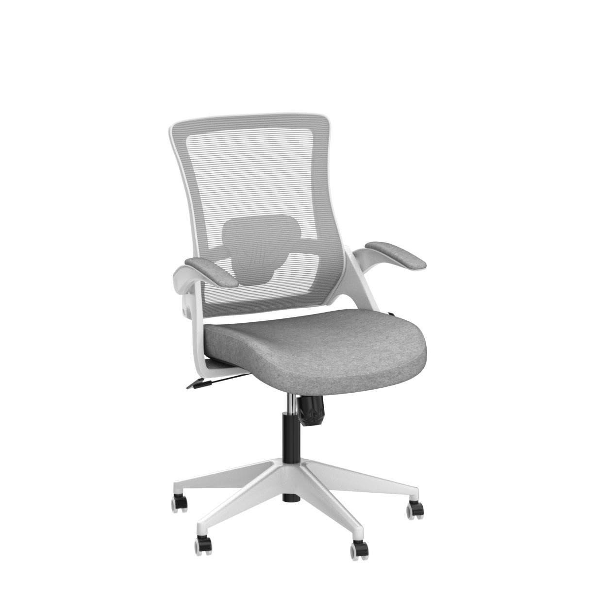 NEO CHAIR High Back Mesh Chair Adjustable Height and Ergonomic Design Home Office Computer Desk Chair Executive Lumbar Support Padded Flip-up Armrest Swivel Chair (Grey)