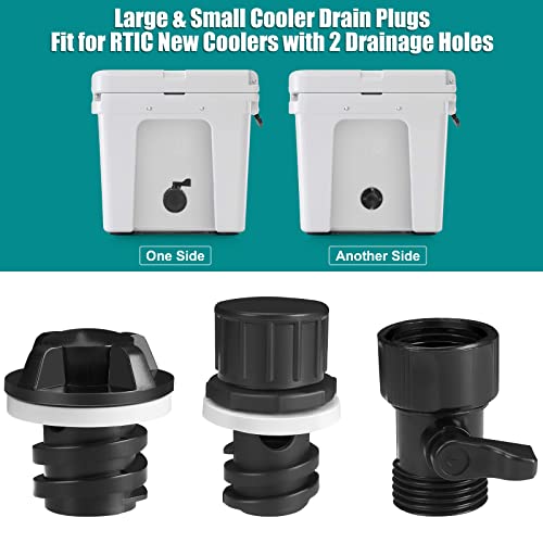 WADEO Cooler Drain Plug Hose Connection, Replacement Drain Plug with Garden Hose Shut Off Valve for YETI Cooler, YETI Tundra Cooler, Roadie Cooler, Tank Cooler and RTIC 20QT, 45QT, 65QT Cooler