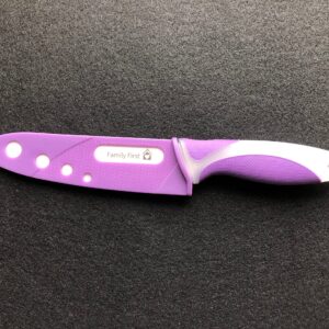 Ceramic Knife Set One 6" Chef Knife & One 4" All Purpose Knife With Large Ergo-Handle (Purple & White)