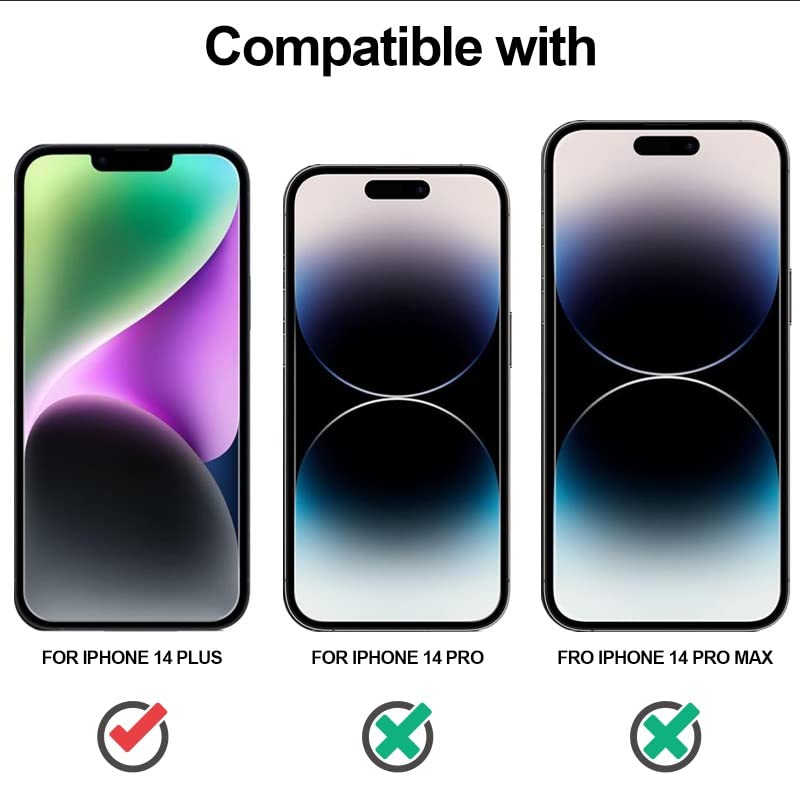 MUAAZ Tempered Glass Screen Protector For Apple iPhone 14 Plus & 13 Pro Max, 2 Pack With 1 Camera Lens Cover, smart film, surface shield, HD Clear, 9H Hardness, Bubble Free, Easy Installation frame