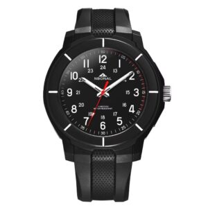 NBONAL Sport Field Watch for Men Black Tactical Watch Daily Waterproof 24 Hour Military Display Casual Quartz Wristwatch