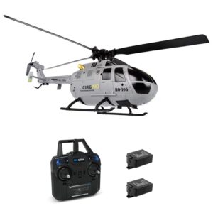 rc helicopter for adults, c186, 30mins flight time, with two 7.4v batteries, 2.4ghz remote control rc heli, with 6-axis gyro, one key take off/landing, grey