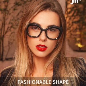 JM 3 Pack Oversized Cat Eye Reading Glasses for Women Funky Blue Light Flexible Cateye Readers +1.75