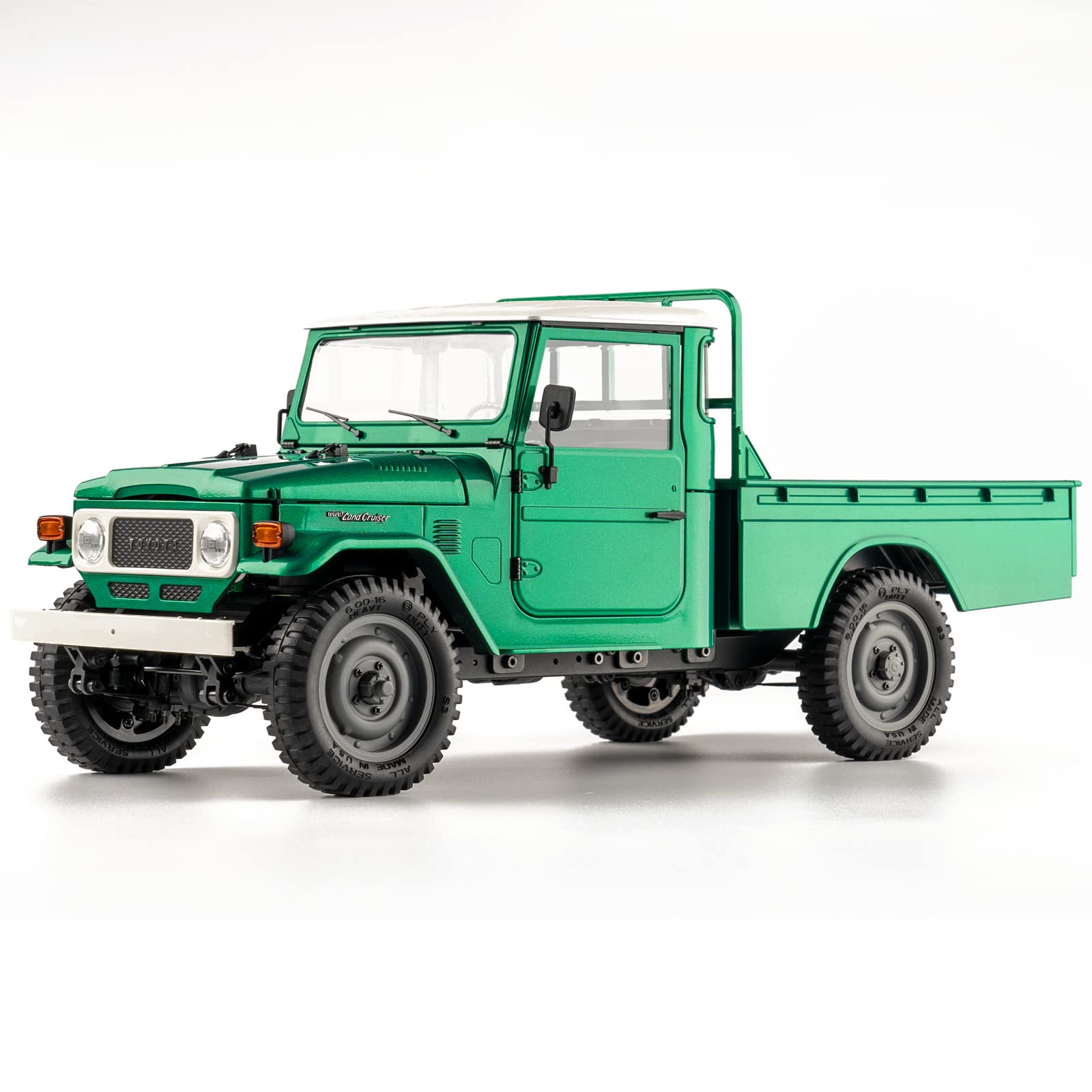 BEEZRC FMS 1/12 RC Crawler Toyota FJ45 Official RTR Green 2.4GHz 4WD Brushed Remote Control Car RTR RC Truck Vehicle Models Hobby Grade RC Carwith Intelligent Lighting for Adults Kids (Green)