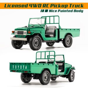 BEEZRC FMS 1/12 RC Crawler Toyota FJ45 Official RTR Green 2.4GHz 4WD Brushed Remote Control Car RTR RC Truck Vehicle Models Hobby Grade RC Carwith Intelligent Lighting for Adults Kids (Green)