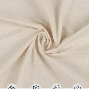 HOTGODEN Light Weight 100% Cotton Muslin Fabric: 63 inch x 2,5,10 Yards Unbleached Muslin Linen Fabric Material for Sewing Material Apparel Cloth