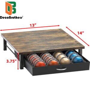 DecoBrothers Vertuo Pod Holder Drawer, 24 Large or 48 Small Nespresso Capsule Organizer, Rustic Brown