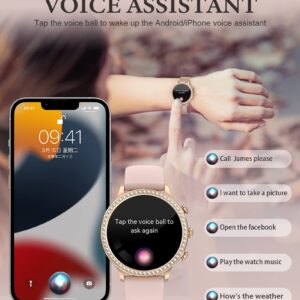 Iaret Smart Watch for Women (Call Receive Dial), Smart Watches for Android iOS Phones 1.32" Touchscreen Smartwatch with AI Voice Control Heart Rate Sleep Monitor Pedometer Waterproof Activity Tracker