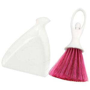 qtqgoitem pc computer keyboard fuchsia white plastic cleaning brush dustpan set (model: e3b 670 feb 148 cdb)