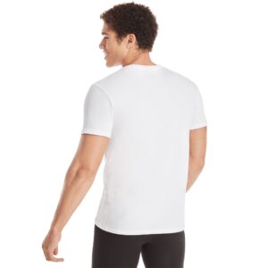 Hanes Ultimate Ultimate Comfort Fit Undershirt, Men’s Crewneck Stretch-Cotton T-Shirt, 4-Pack, White-4 Pack, Large