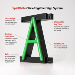 SpellBrite CBD Neon-LED Sign for Smoke Shops. 13.3" x 6.3" Ultra Bright, Energy Efficient, Long-Life LED. Visible Indoors from 500+ Feet with 8 Animation Settings (Green)