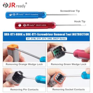 JRready ST5236 Deutsch Pin Extractor Tool for 16#12#20# Solid/Stamped Contacts 10-22 AWG, Terminal Removal Tool Kit with Steel DRK-RT1 for Deutsch DT,DTM,DTP Series Connector 13PCS