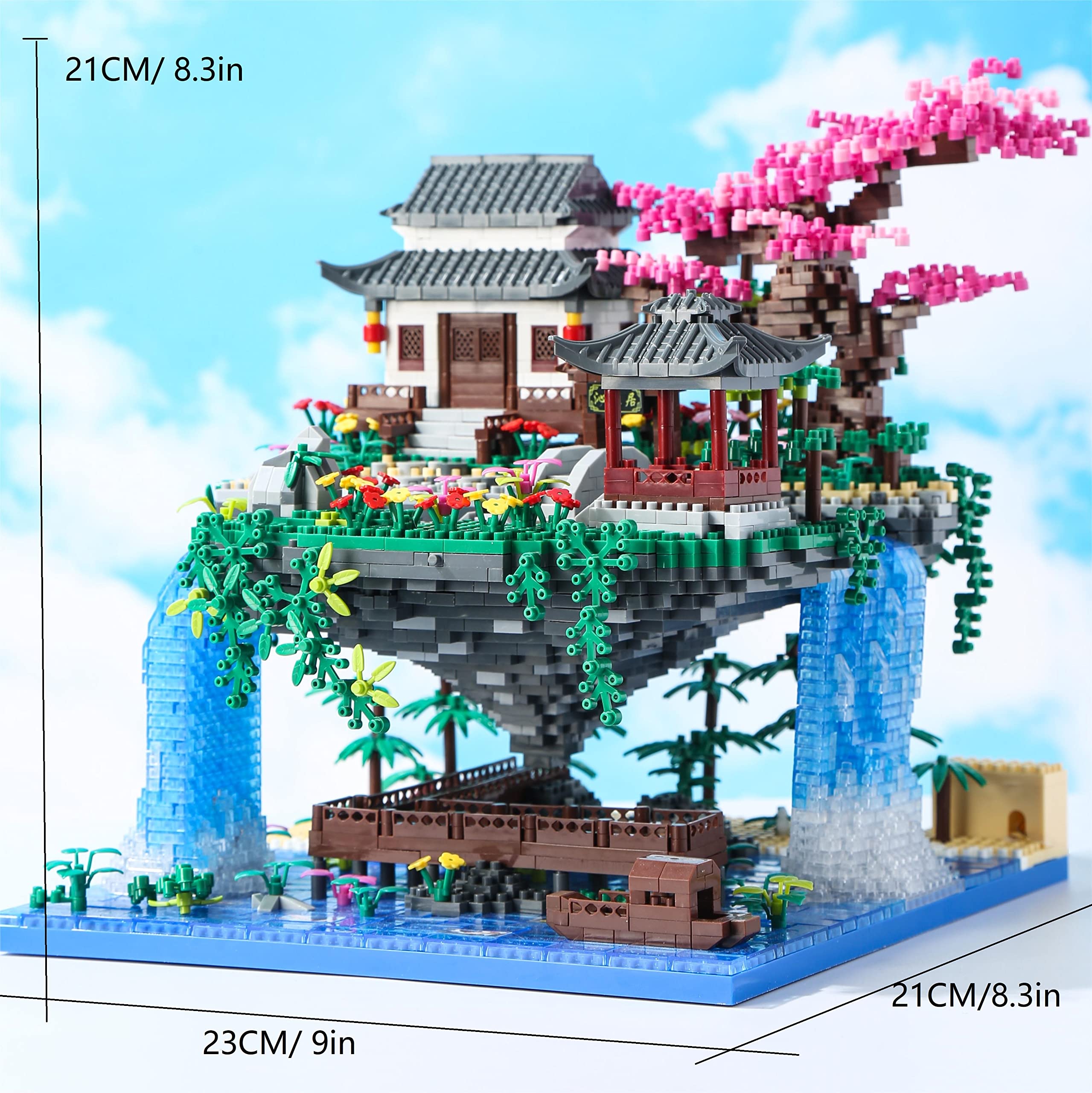 Cherry Blossom Tree Building Set with Gift Box, Original Music Cherry Blossom Tree House(type :symphony), Japanese Sakura Tree House Lights Building Kit（3220 Pcs, Cherry Bonsai Tree Building Set.