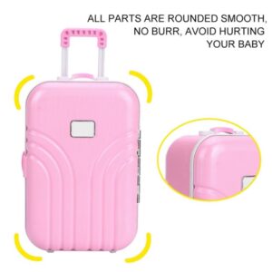 TOPINCN Doll Accessories Carry On Suitcase for Doll Suitcase Luggage Mini Travel Suitcase for 18 Inch Girl Doll Travel Gear Mini Trolley Case Doll Carrier Storage Miniature Suitcase Doll