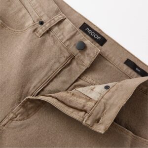 Huckberry Proof Men's Rover Pant, Classic Work Pant & Breathable Fabric - Slim Fit, Dark Bronze Grey, Size 34 x 34