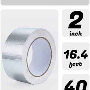 Lichamp Aluminum Butyl Tape, Waterproof Butyl Aluminum Foil Tape 2 inches x 16.4ft for RV Repair, Roof, Window Patch, Boat and Outdoor Pipe Sealing