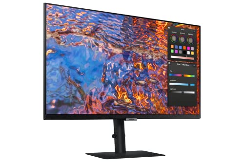 Samsung 27-Inch ViewFinity S80PB Series UHD Computer Monitor, DCI-P3 98%, VESA DisplayHDR 400, IPS Panel, Matte Display, USB-C, PIP/PBP, Intelligent Eye Care, LS27B806PXNXGO, 2023,Black