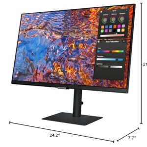 Samsung 27-Inch ViewFinity S80PB Series UHD Computer Monitor, DCI-P3 98%, VESA DisplayHDR 400, IPS Panel, Matte Display, USB-C, PIP/PBP, Intelligent Eye Care, LS27B806PXNXGO, 2023,Black