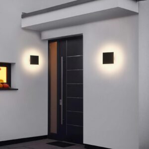 Aoceley Outdoor LED Wall Light Modern Outdoor Porch Light Patio Light Outdoor Wall Sconce Aluminum Waterproof Porch Lights Indoor Outdoor Sconce Wall Lighting Warm White 3000K (Square)