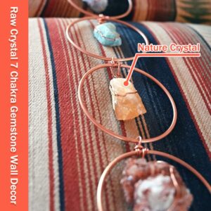 Raw Crystal 7 Chakra Gemstone Wall Decor, Large Crystal Gemstone Decor, Wall Hanger Meditation Hanging Ornament, Handmade Pendant for Birthday Gift Window Wedding Souvenir