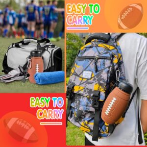 Jasswevo Collapsible Water Bottle for Boys Men 19oz 550ml Silicone Foldable Bpa Free Leakproof Sports Water Jugs for School Sports Travel with Flip Spout Xmas Birthday Gifts, Rugby Football Style