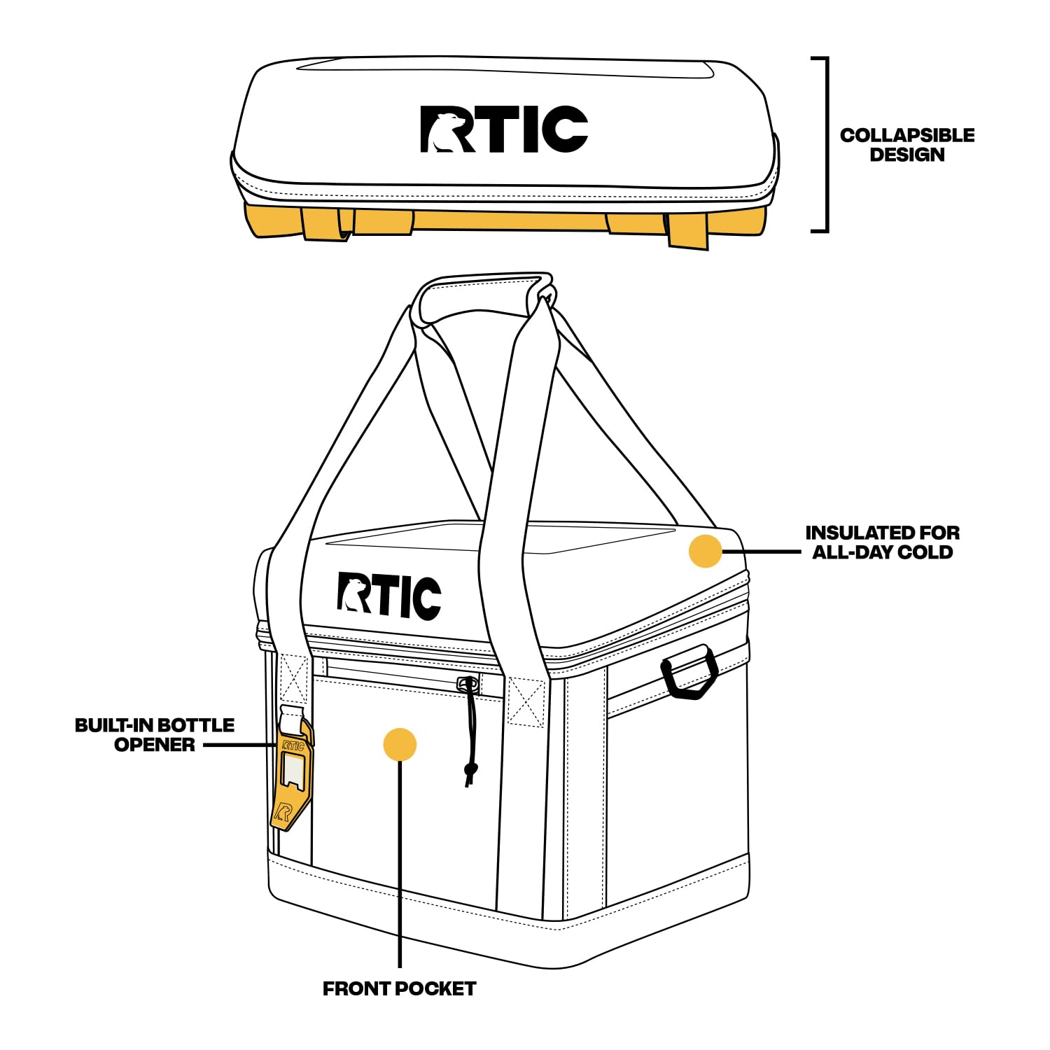 RTIC 28 Can Everyday Cooler, Soft Sided Portable Insulated Cooling for Lunch, Beach, Drink, Beverage, Travel, Camping, Picnic, for Men and Women, Olive