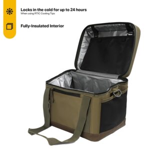 RTIC 28 Can Everyday Cooler, Soft Sided Portable Insulated Cooling for Lunch, Beach, Drink, Beverage, Travel, Camping, Picnic, for Men and Women, Olive