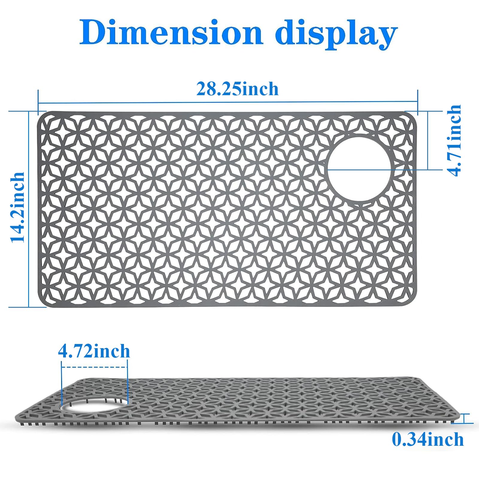 QKVCX Sink Protectors for Kitchen Sink,28.25''x 14.2'' Sink Protectors for Kitchen,Sink Drainage Mat- Non-slip Sink Mat for Bottom of Kitchen Farmhouse Porcelain Sink Kitchen Sink Grid Accessory.