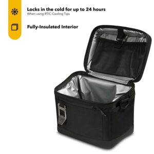 RTIC 8 Can Everyday Cooler, Soft Sided Portable Insulated Cooling for Lunch, Beach, Drink, Beverage, Travel, Camping, Picnic, for Men and Women, Black