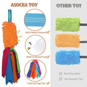 ASOCEA Dog Tug Toy with Flirt Pole,Aggressive Chewers Dog Squeaky Bungee Rope Toy Chase Pull Tug of War Lure Toy with Teaser Wand for Small Medium Large Dogs Puppy Outdoor Exercise & Training …