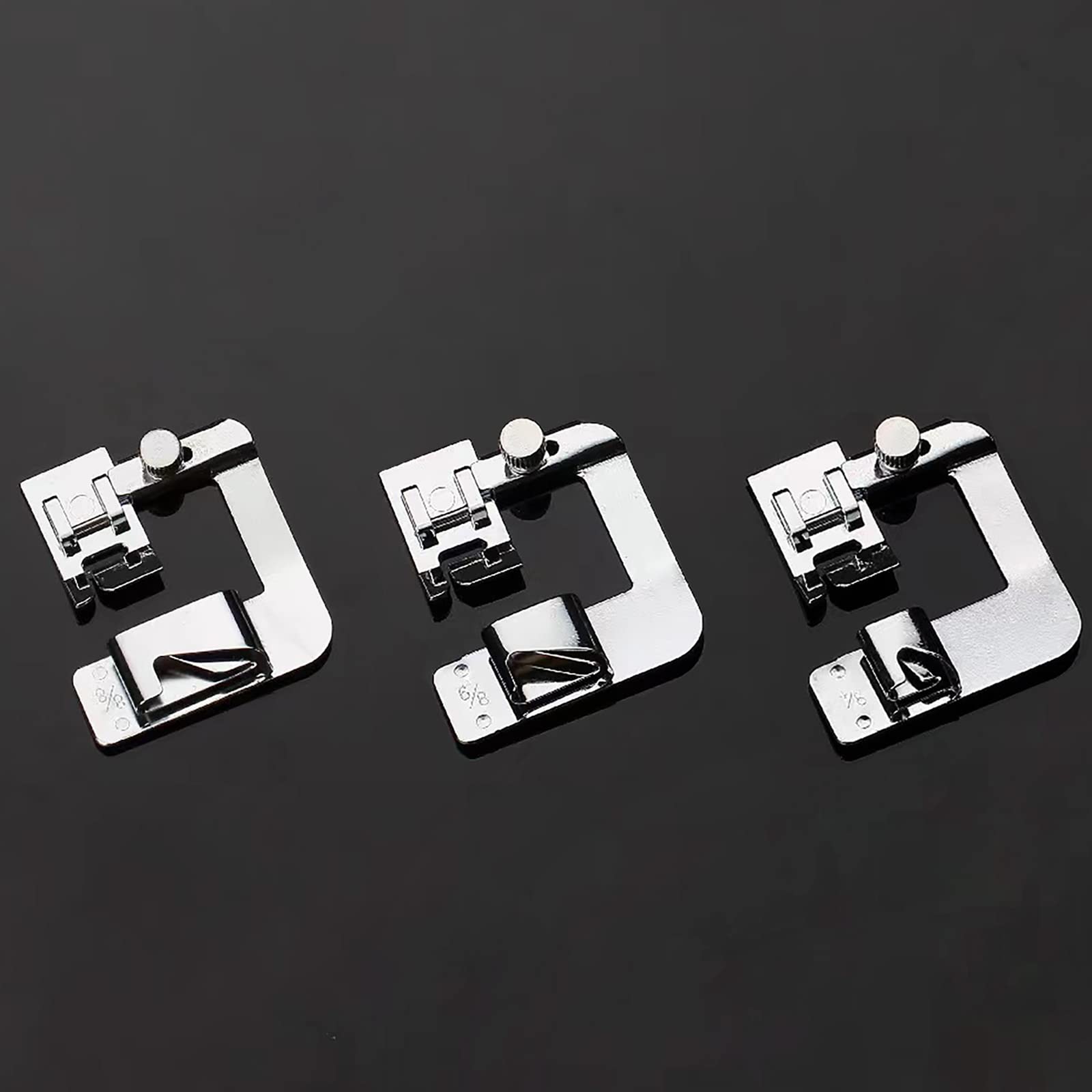 TISEKER 3 Sizes Wide Rolled Hem Pressure Foot Sewing Machine Presser Foot Hemmer Foot Set 1/2 Inch, 3/4 Inch, 1 Inch for Brother Singer and Other Low Shank Sewing Machine