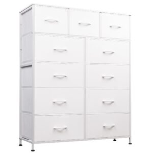 wlive tall dresser for bedroom, fabric dresser storage tower, dresser & chest of drawers organizer unit with 11 drawers, storage cabinet, hallway, closets, steel frame, wood top