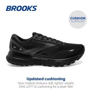 Brooks Men’s Adrenaline GTS 23 Supportive Running Shoe - Black/Black/Ebony - 10 Medium