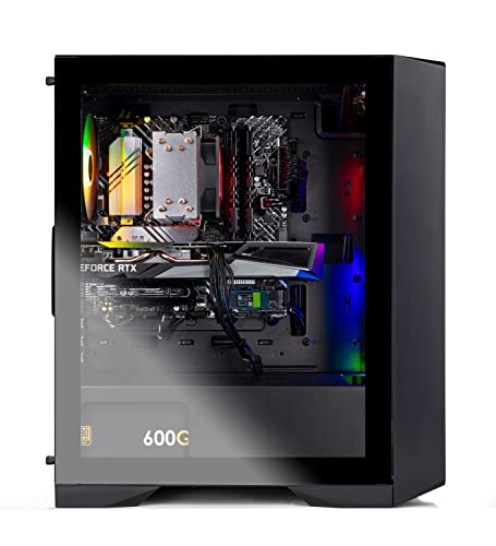 Skytech Gaming Nebula Gaming PC Desktop – Intel Core i3 12100F 3.3 GHz, NVIDIA RTX 3050, 500GB NVME SSD, 16GB DDR4 RAM 3200, 600W Gold PSU, Wi-Fi, Windows 11 Home 64-bit