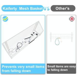 Kaiferty Over The Door Hooks Organizer, Door Hanger Towel Rack Mesh Basket with 12 Hooks,Over The Door Storage Coat Hooks Behind Door Organizer for Bathroom,Bedroom,Kitchen,Office(White)