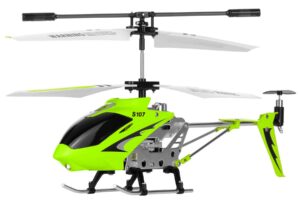 poco divo s107g phantom 3ch infrared rc helicopter mini flight s107 gyro with light, green