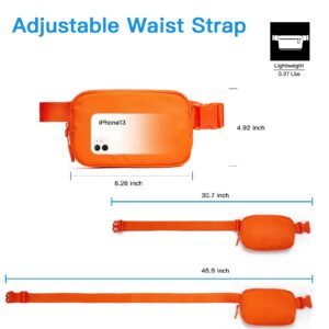 Telena Belt Bag for Women Men Fashionable Crossbody Fanny Pack for Women Waist Bag with Adjustable Strap Orange