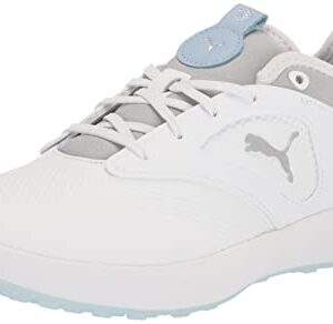 Puma Golf Women's IGNITE MALIBU WMNS Golf Shoe, PUMA White-PUMA Silver-Lucite, 9