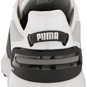 Puma Golf Men's Ignite Elevate Golf Shoe, Puma White-Puma Black-Metallic Silver, 10.5