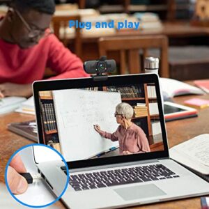 Maylibet Webcam with Microphone/Privacy Cover, External 1080P Wide Angle Streaming HD Web Camera for Desktop Computer Laptop PC Monitor