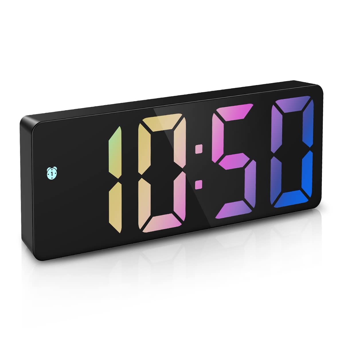 Ankilo Newest Digital Clock, LED Alarm Clock for Bedroom, Electronic Desktop Clock with Temperature Display, Adjustable Brightness, Voice Control, 12/24H, Small Clock for Bedroom(No Battery＆Adapter)