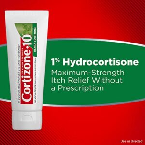 Cortizone 10 Maximum Strength Ultra Soothing Anti-Itch Cream, 1% Hydrocortisone Creme, 2 oz.