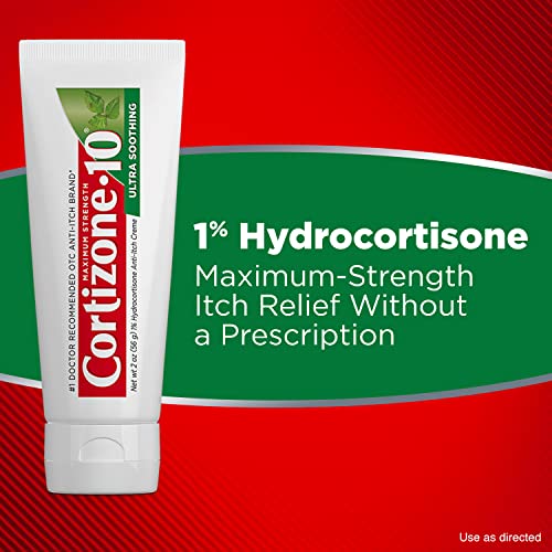 Cortizone 10 Maximum Strength Ultra Soothing Anti-Itch Cream, 1% Hydrocortisone Creme, 2 oz.