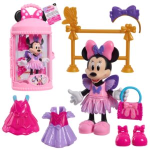 just play disney junior minnie mouse fabulous fashion ballerina doll, 13-piece doll and accessories, officially licensed kids toys for ages 3 up