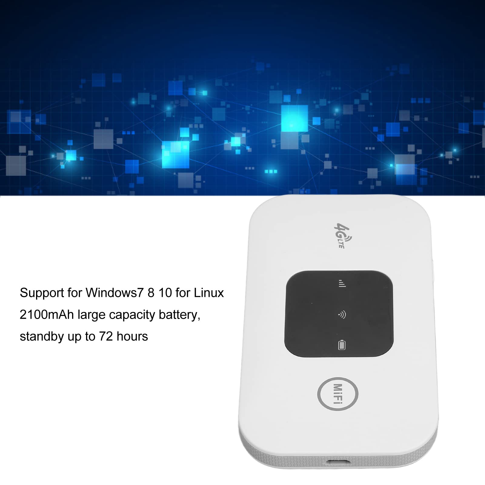 Portable Mini Travel Wireless 4G WiFi Router, Mobile WiFi Travel LTE Router with SIM Card Slot, 72 Hours of Standby 10 Users Sharing for Phone Laptop Desktop Tablet