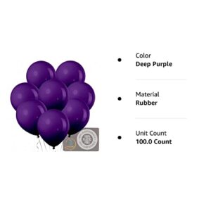 AFTERLOON® Biodegradable Mini Balloons 100 pcs Deep Purple 5 Inch, Matte Color Thickened Extra Strong Latex Helium Float, Baby Shower Gender Reveal Garland Arch Wedding Birthday Party Decorations