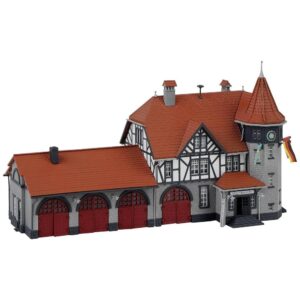 faller 232194 n scale 1:160 kit of town hall with fire station - new