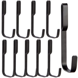 hotwolf 10pack stainless steel j shaped hooks,black wire rack hooks,heavy duty s hooks,multi purpose storage hooks,hanging metal hooks for kitchenware towels handbag