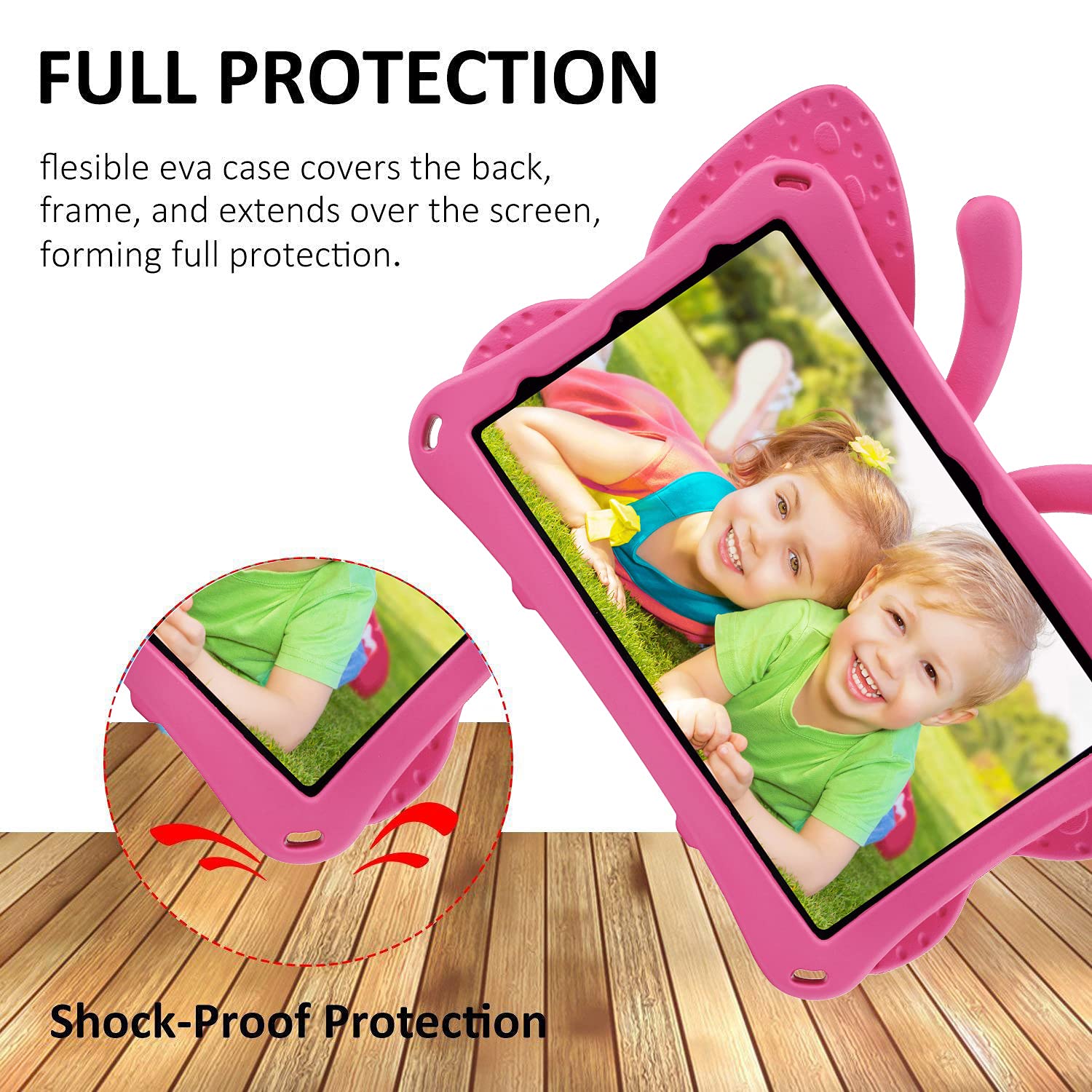 JGY iPad 10 2022 Kid Case iPad 10th Gen 10.9 Pretty Butterfly Case for Kids Girl EVA Foam Full Cover iPad 10 Kids Case with Stand Shockproof Rugged Case for Kids Toddler Boys (Rose)